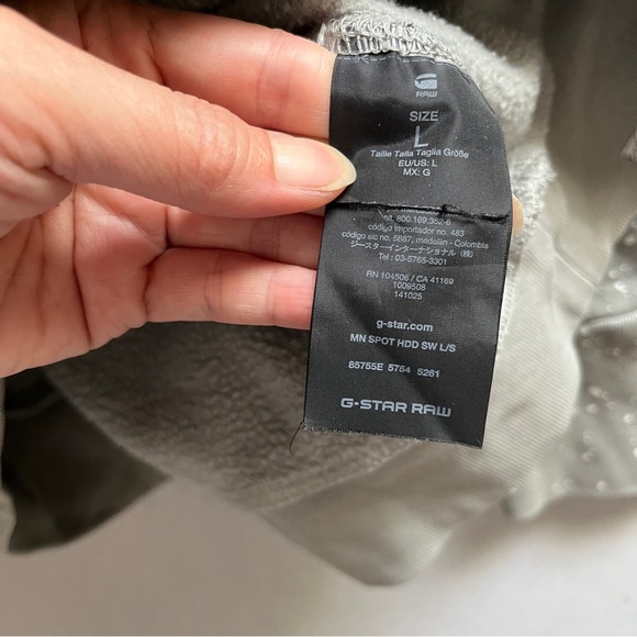 G Star by Marc Newson paint splatter design heavyweight cotton Hoodie Sz L - Picture 6 of 8